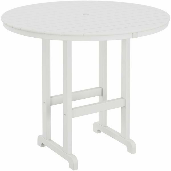Polywood 48'' White Round Bar Height Table 633RBT248WH